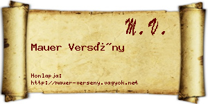 Mauer Versény névjegykártya